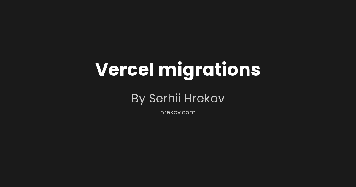 Vercel Database Options and Solutions | Backend APIs, Web Apps, Bots ...